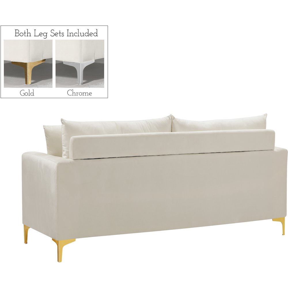 Naomi Cream Velvet Loveseat