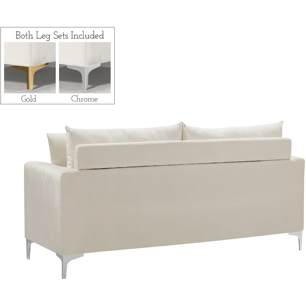 Naomi Cream Velvet Loveseat