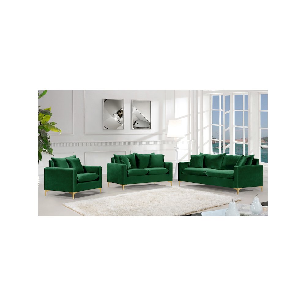 Naomi Green Velvet Loveseat