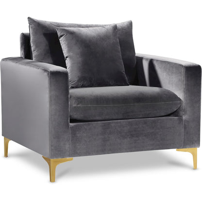 Naomi Grey Velvet Chair