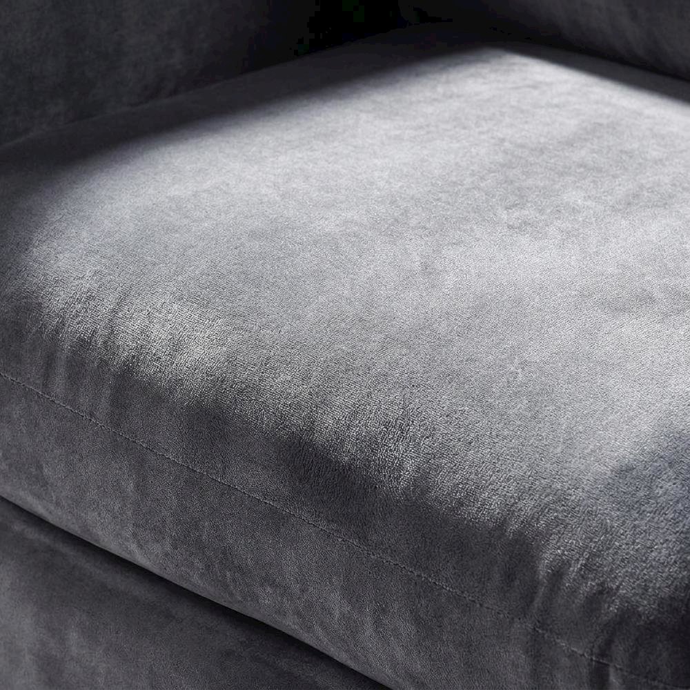 Velvet Accent Chair with Pillow, Comfy Armchair, Grey Velvet