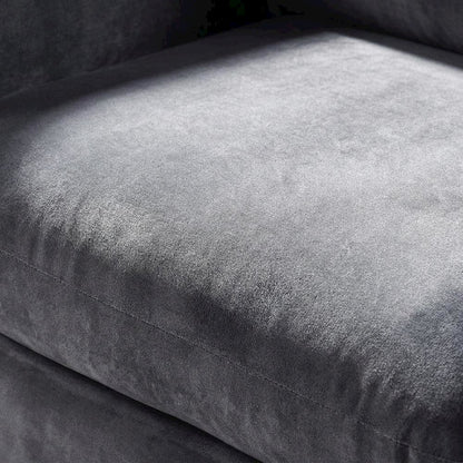 Velvet Accent Chair with Pillow, Comfy Armchair, Grey Velvet