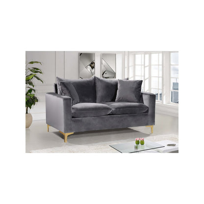Naomi Grey Velvet Loveseat
