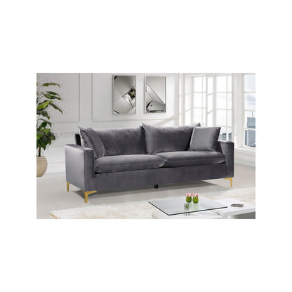 Naomi Grey Velvet Sofa