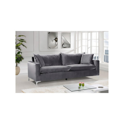 Naomi Grey Velvet Sofa