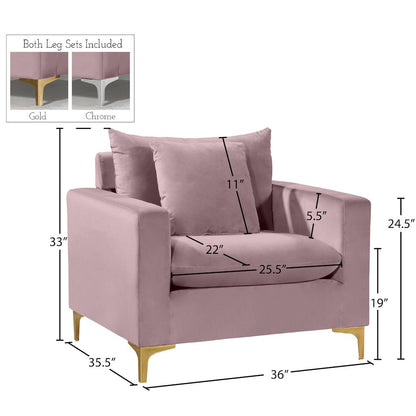 Naomi Pink Velvet Chair