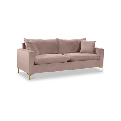 Naomi Pink Velvet Sofa