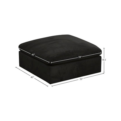 Cozy Black Velvet Ottoman
