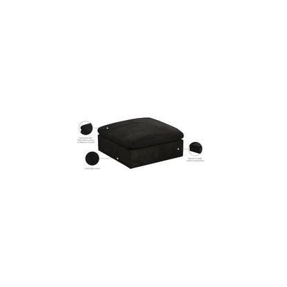 Cozy Black Velvet Ottoman