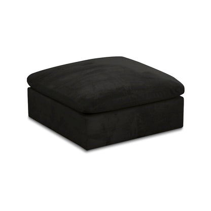 Cozy Black Velvet Ottoman