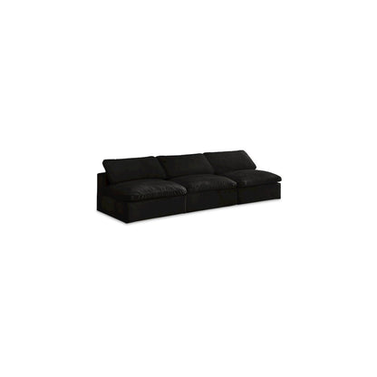 Cozy Black Velvet Comfort Modular Armless Sofa