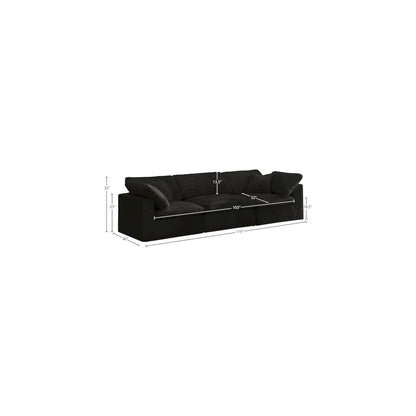 Cozy Black Velvet Comfort Modular Sofa