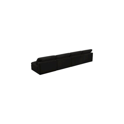 Cozy Black Velvet Comfort Modular Armless Sofa
