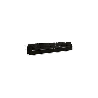 Cozy Black Velvet Comfort Modular Sofa