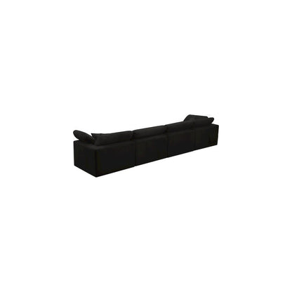 Cozy Black Velvet Comfort Modular Sofa