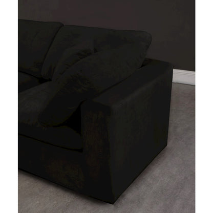 Cozy Black Velvet Comfort Modular Sofa