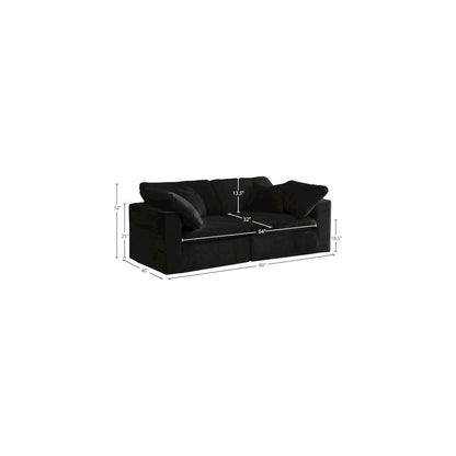 Cozy Black Velvet Comfort Modular Sofa