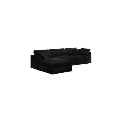 Cozy Black Velvet Comfort Modular Sectional