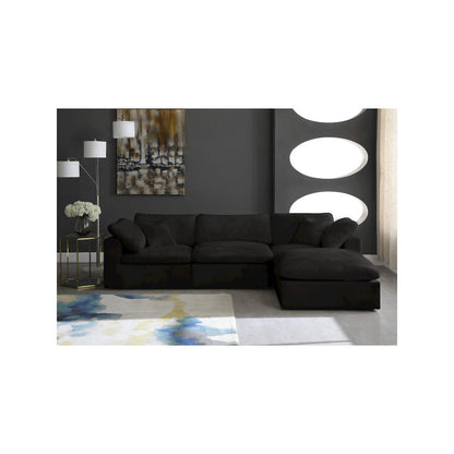 Cozy Black Velvet Comfort Modular Sectional