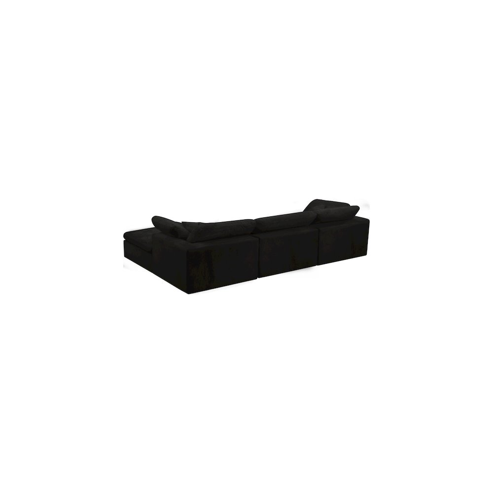 Cozy Black Velvet Comfort Modular Sectional