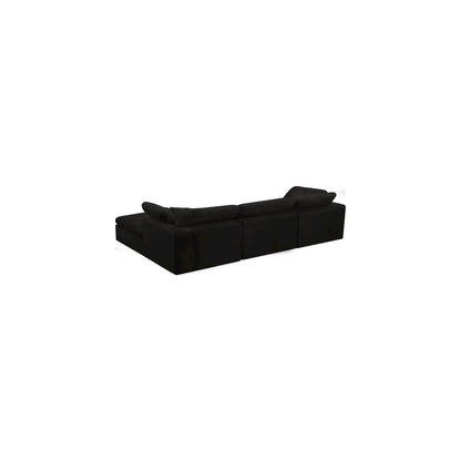 Cozy Black Velvet Comfort Modular Sectional
