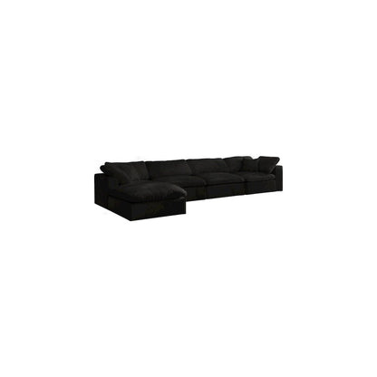 Cozy Black Velvet Comfort Modular Sectional