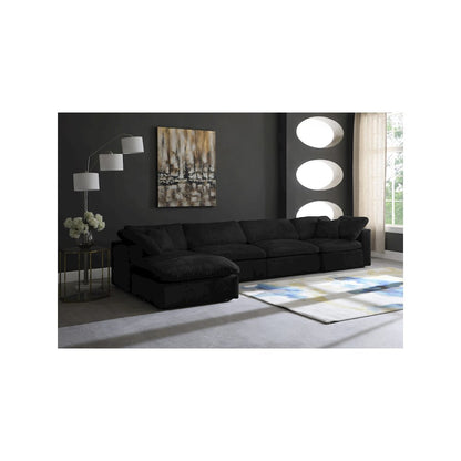 Cozy Black Velvet Comfort Modular Sectional