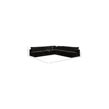 Cozy Black Velvet Comfort Modular Sectional