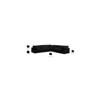 Cozy Black Velvet Comfort Modular Sectional