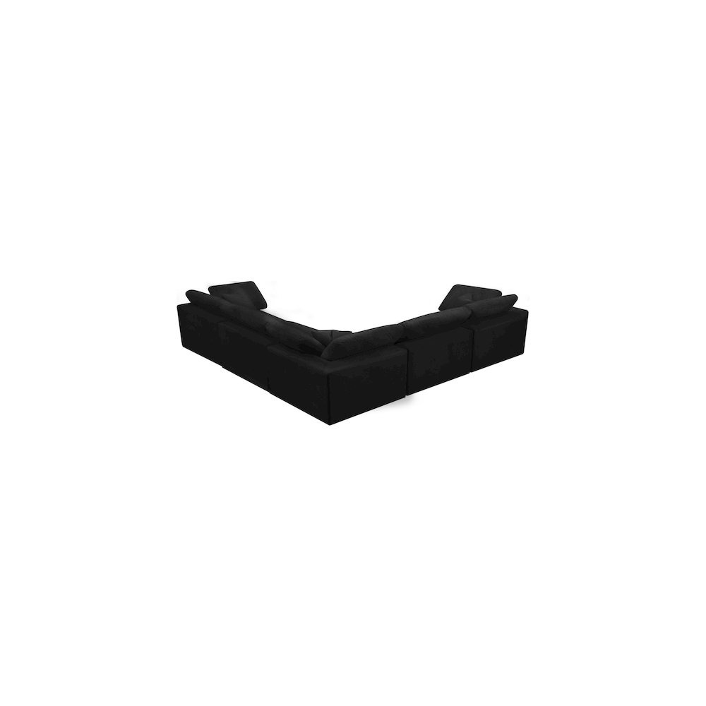 Cozy Black Velvet Comfort Modular Sectional