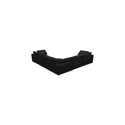 Cozy Black Velvet Comfort Modular Sectional