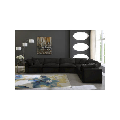 Cozy Black Velvet Comfort Modular Sectional