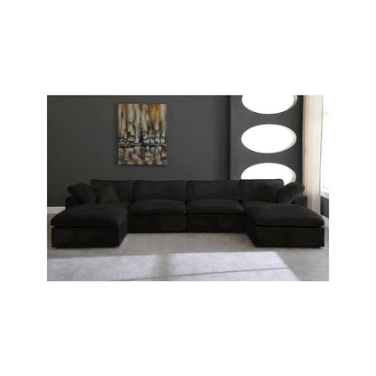 Cozy Black Velvet Comfort Modular Sectional