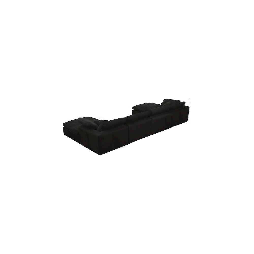 Cozy Black Velvet Comfort Modular Sectional