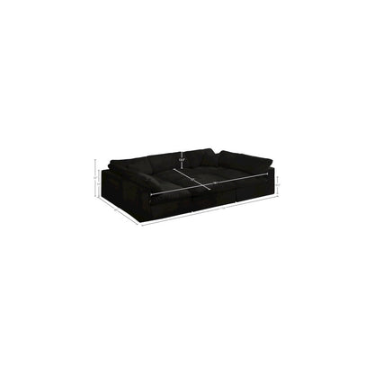 Cozy Black Velvet Comfort Modular Sectional