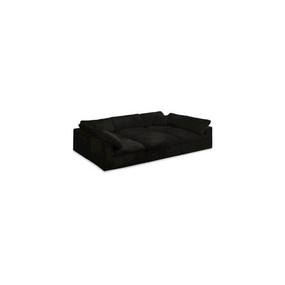 Cozy Black Velvet Comfort Modular Sectional