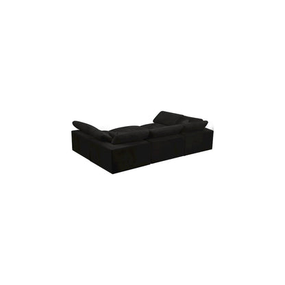 Cozy Black Velvet Comfort Modular Sectional