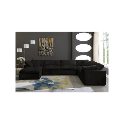 Cozy Black Velvet Comfort Modular Sectional