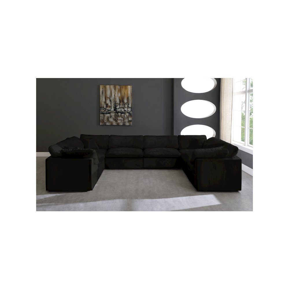 Cozy Black Velvet Comfort Modular Sectional