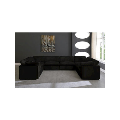 Cozy Black Velvet Comfort Modular Sectional