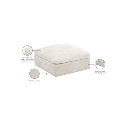 Cozy Cream Velvet Ottoman