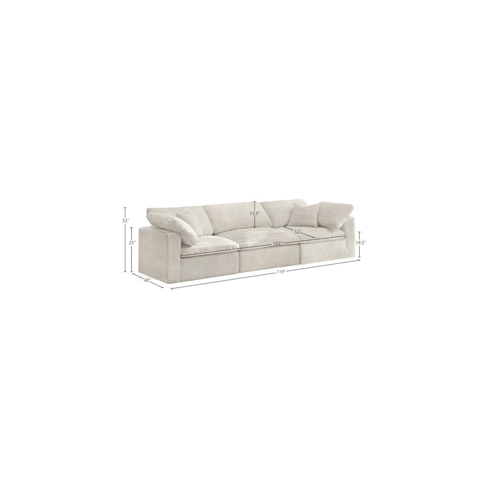 Cozy Cream Velvet Comfort Modular Sofa