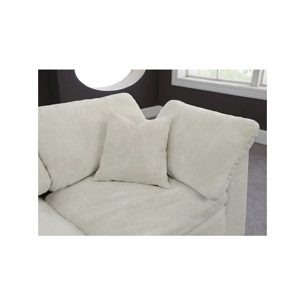 Cozy Cream Velvet Comfort Modular Sofa