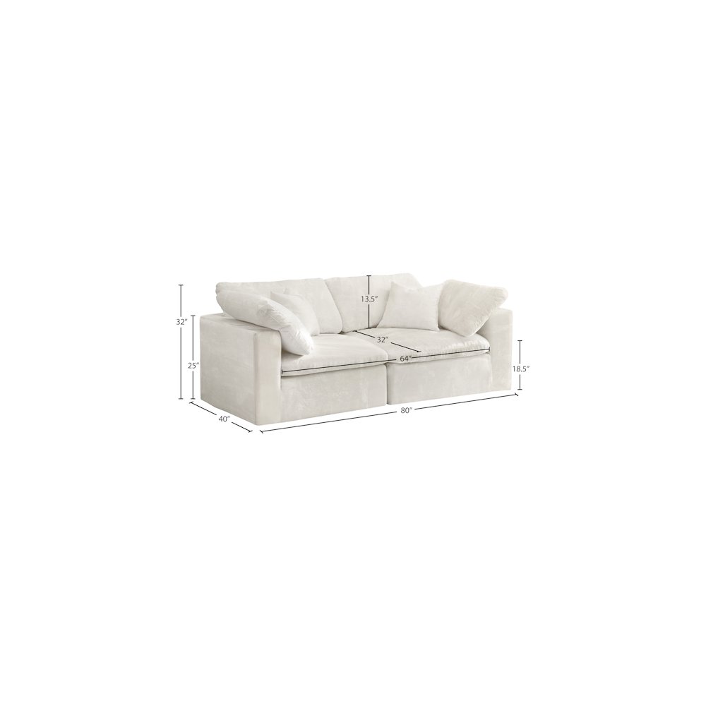 Cozy Cream Velvet Comfort Modular Sofa