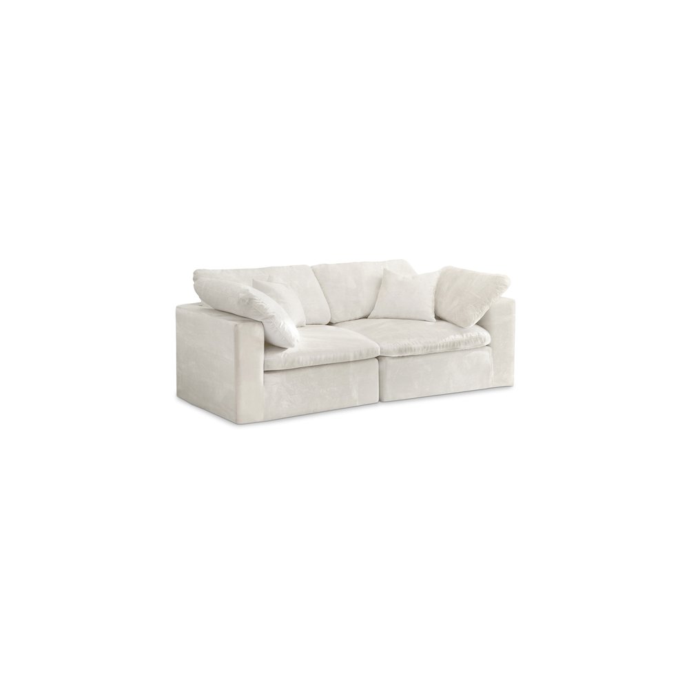 Cozy Cream Velvet Comfort Modular Sofa