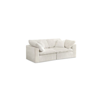 Cozy Cream Velvet Comfort Modular Sofa