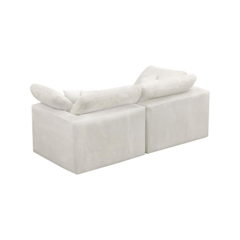 Cozy Cream Velvet Comfort Modular Sofa