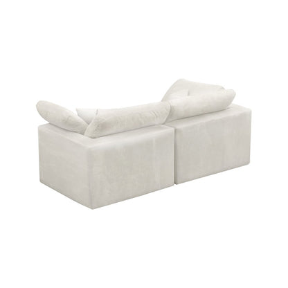 Cozy Cream Velvet Comfort Modular Sofa