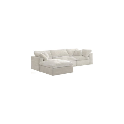 Cozy Cream Velvet Comfort Modular Sectional