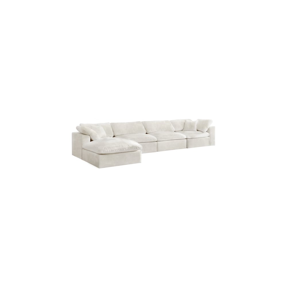 Cozy Cream Velvet Comfort Modular Sectional